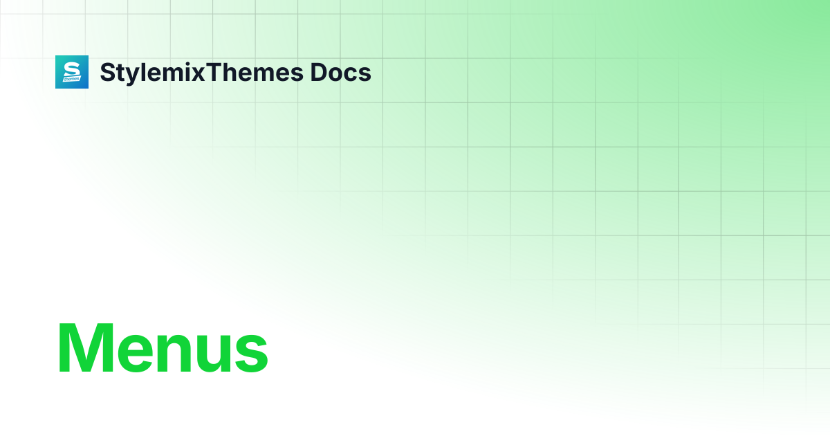 Menus | BeTop Theme Documentation | StylemixThemes Docs