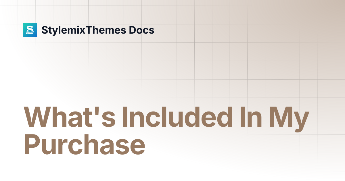 What's Included In My Purchase | Companion Theme Documentation ...