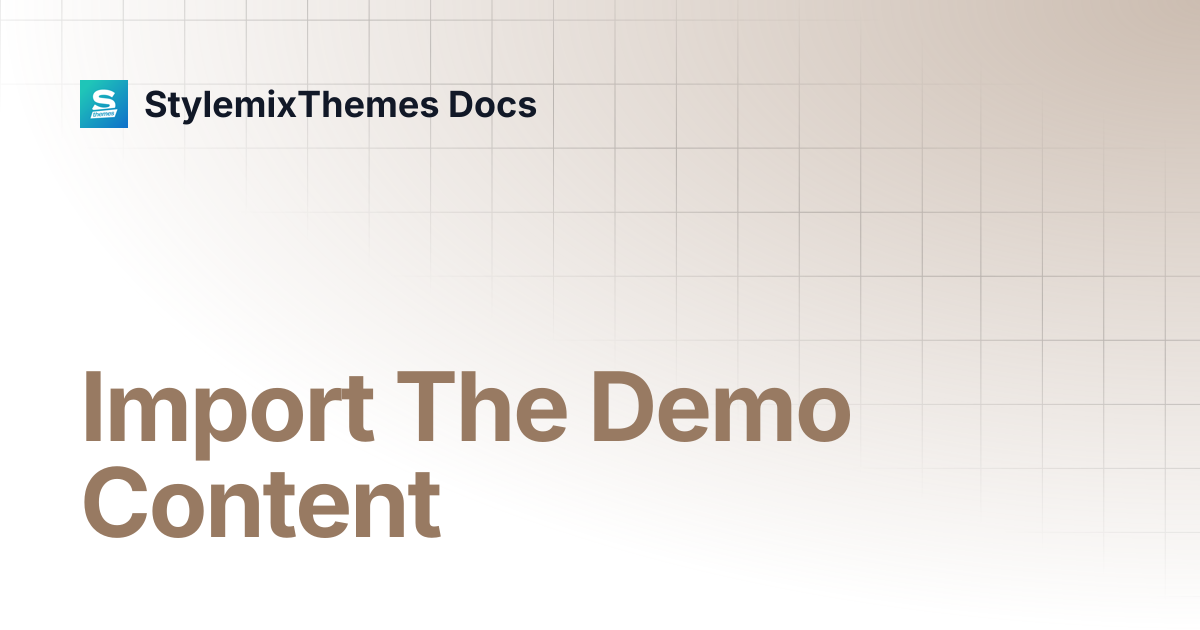 Import The Demo Content | Companion Theme Documentation ...
