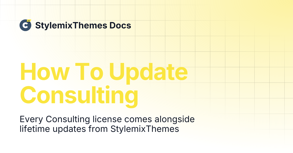 How To Update Consulting | Consulting Theme Documentation ...
