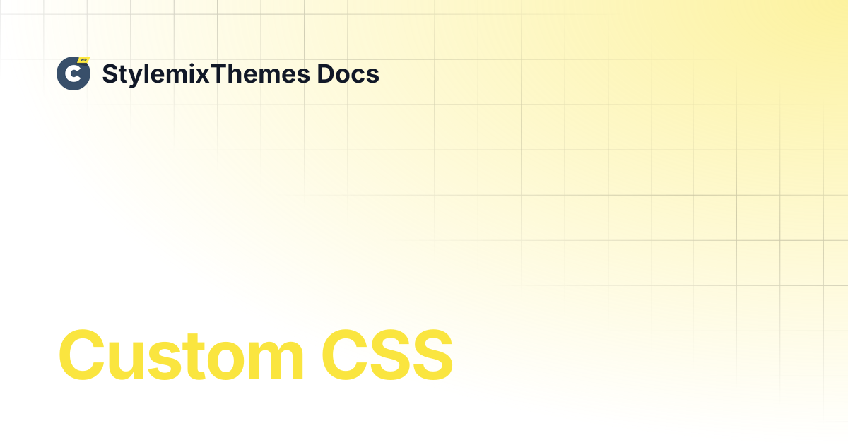 Custom CSS | Consulting Theme Documentation | StylemixThemes Docs