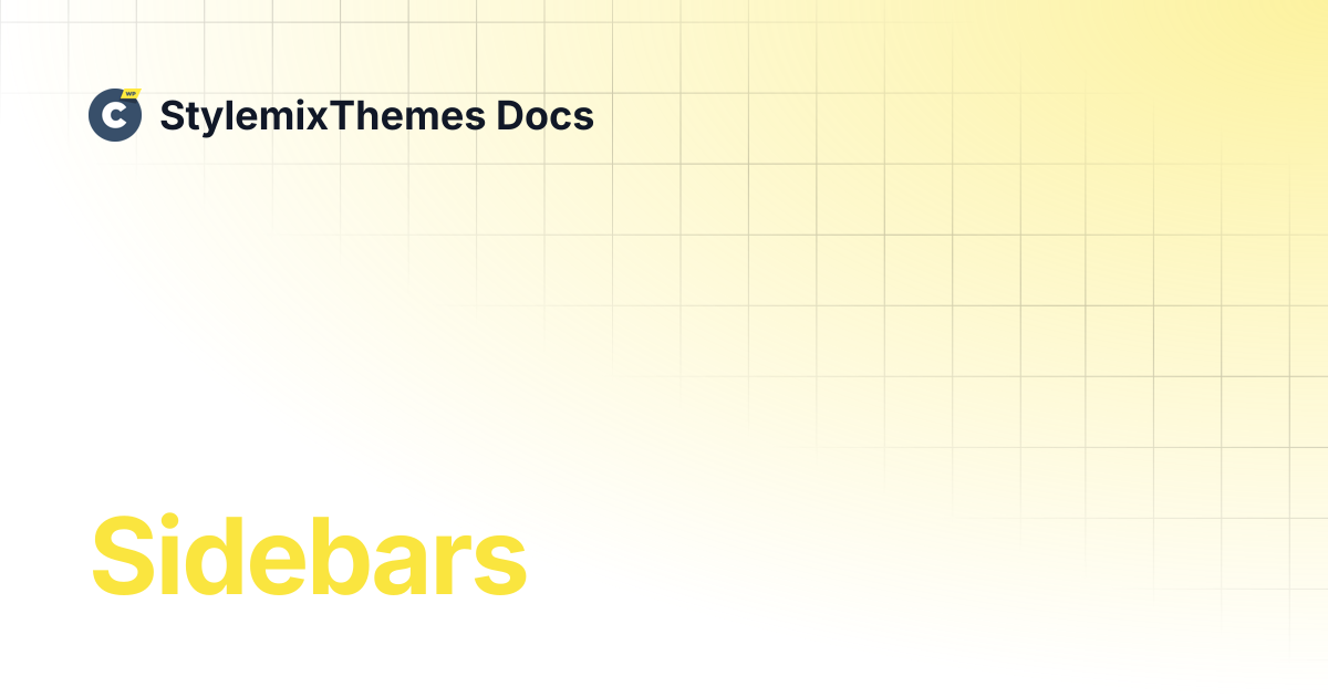 Sidebars | Consulting Theme Documentation | StylemixThemes Docs