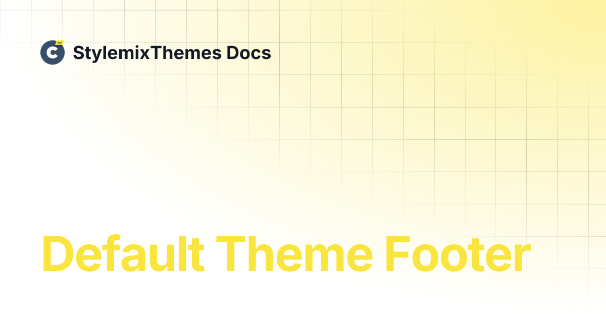 Default Theme Footer | Consulting Theme Documentation | StylemixThemes Docs