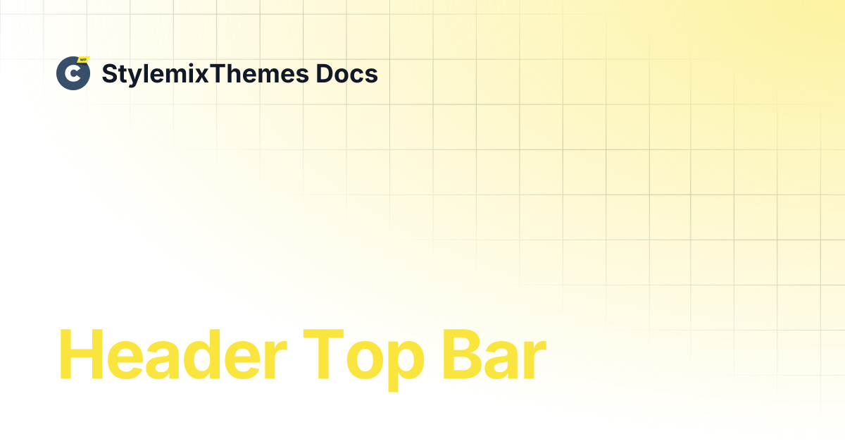 Header Top Bar | Consulting Theme Documentation | StylemixThemes Docs