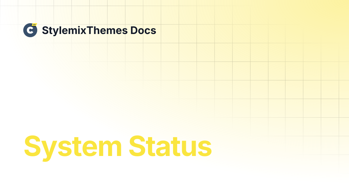 System Status | Consulting Theme Documentation | StylemixThemes Docs