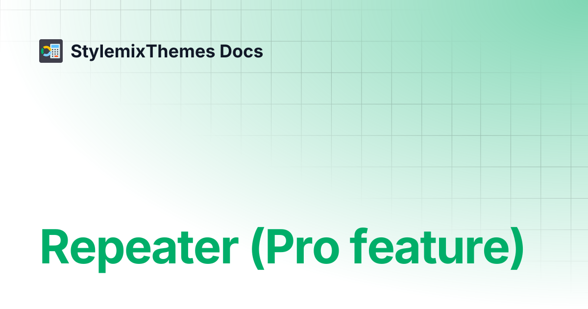 Repeater (Pro feature) | Cost Calculator Builder | StylemixThemes Docs