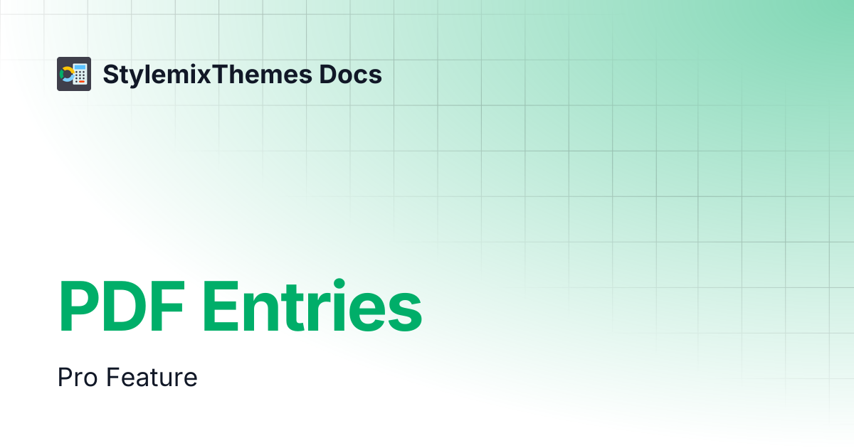 PDF Entries | Cost Calculator Builder | StylemixThemes Docs