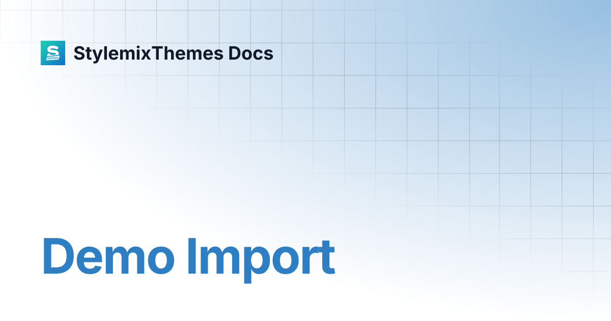 Demo Import | GlobalStudy Documentation | StylemixThemes Docs