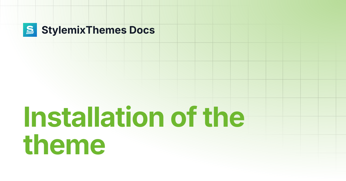 Installation of the theme | HealthCoach Theme Documentation ...