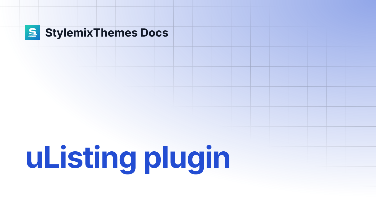 uListing plugin | HomePress Theme Documentation | StylemixThemes Docs