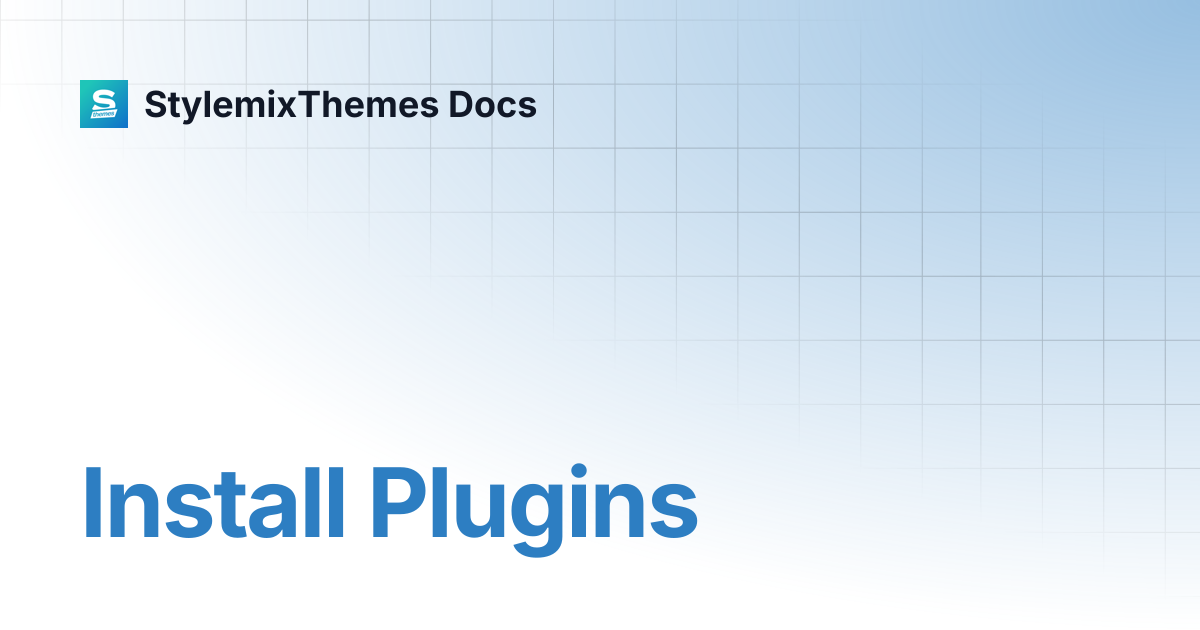 Install Plugins | Manufacturer Theme Documentation | StylemixThemes Docs