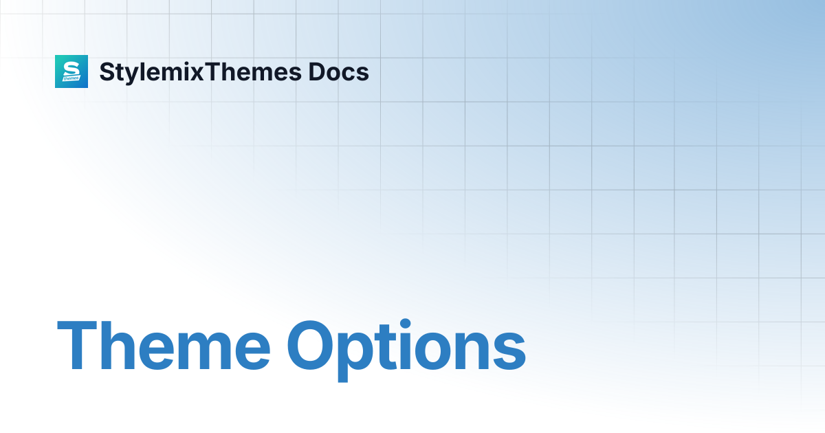 Theme Options | Manufacturer Theme Documentation | StylemixThemes Docs