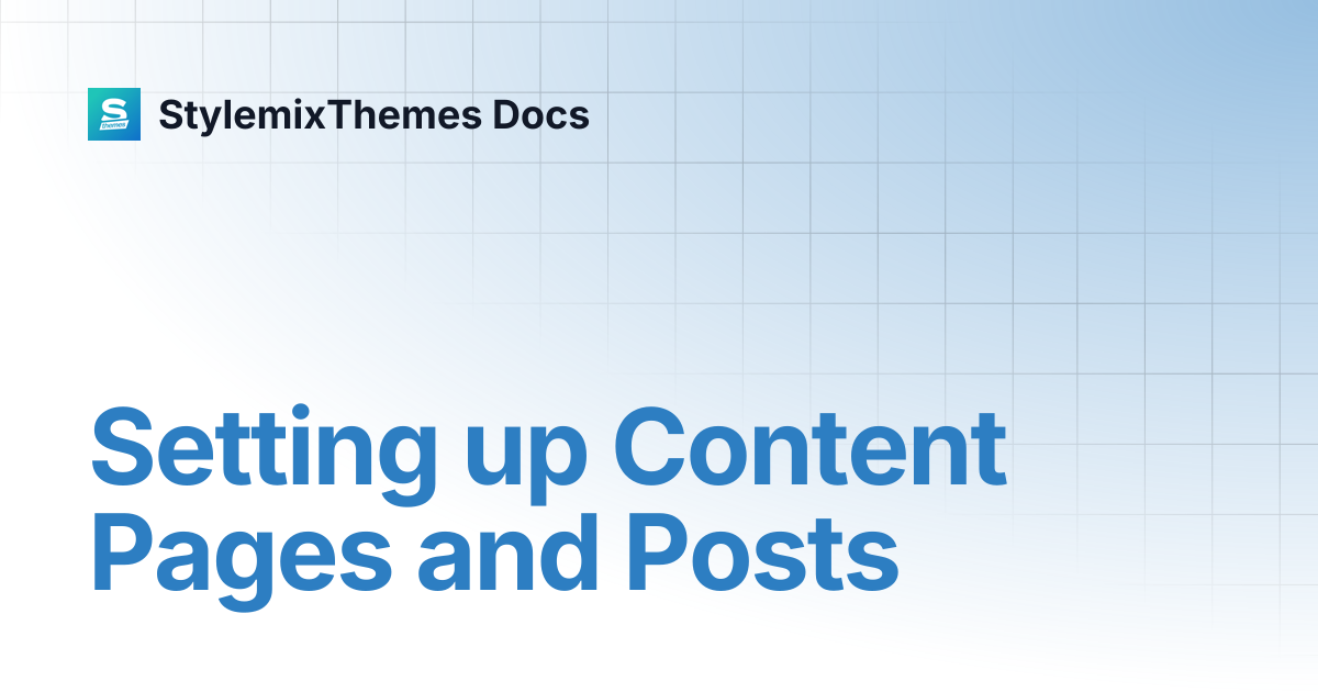 Setting up Content Pages and Posts | Manufacturer Theme Documentation ...