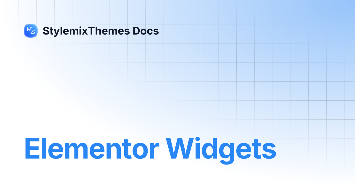 Elementor Widgets | MasterStudy Templates | StylemixThemes Docs