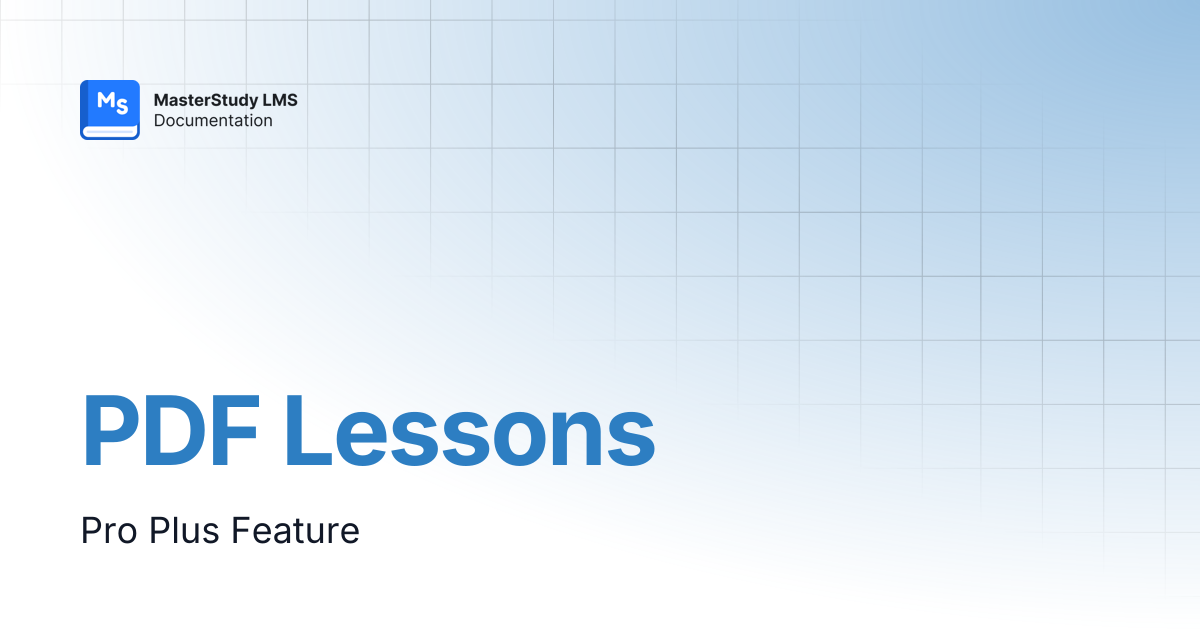 PDF Lessons | MasterStudy LMS Pro Plus | StylemixThemes Docs