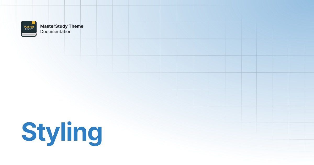 Styling | MasterStudy Theme Documentation | StylemixThemes Docs