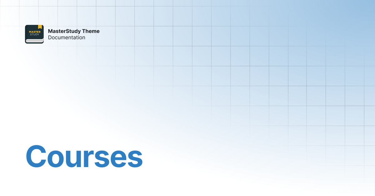 Courses | MasterStudy Theme Documentation | StylemixThemes Docs