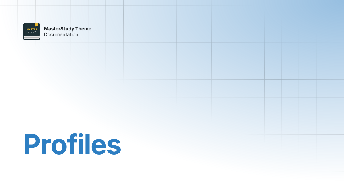 Profiles | MasterStudy Theme Documentation | StylemixThemes Docs