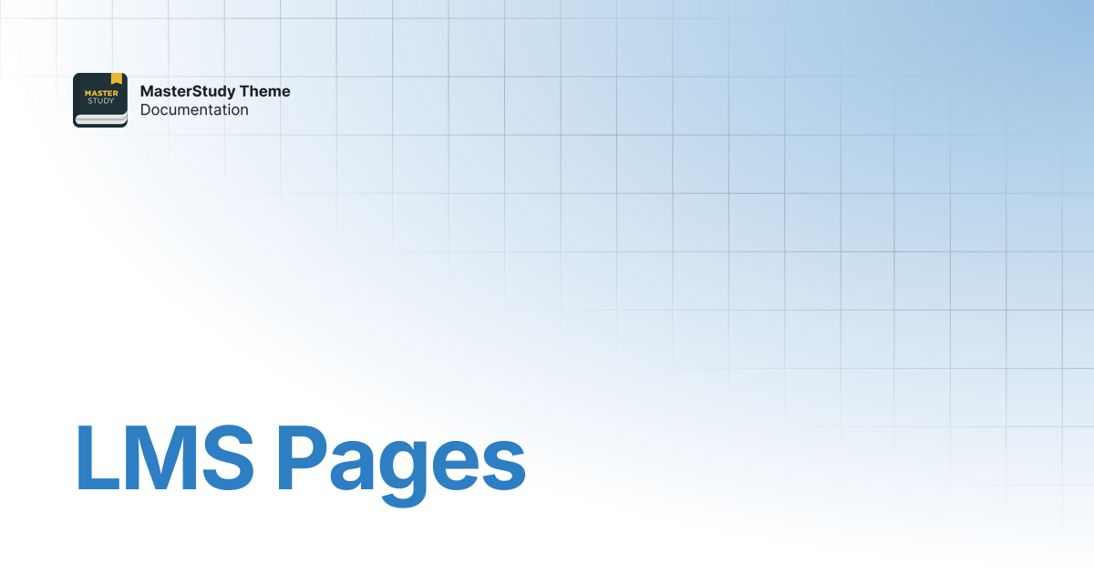 LMS Pages | MasterStudy Theme Documentation | StylemixThemes Docs