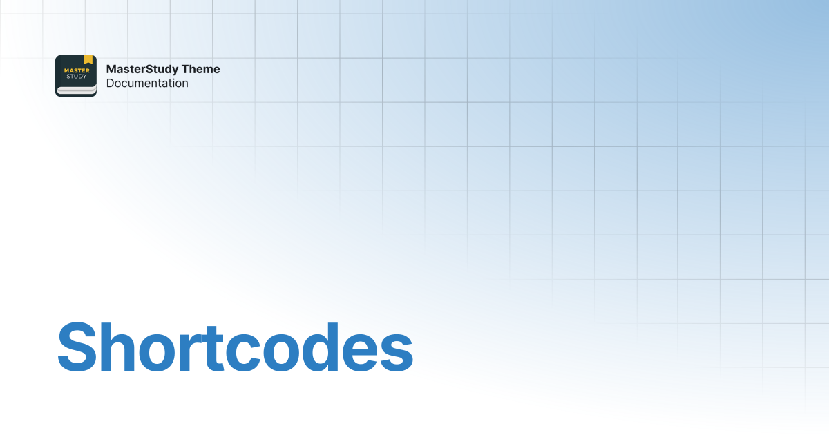Shortcodes | MasterStudy Theme Documentation | StylemixThemes Docs