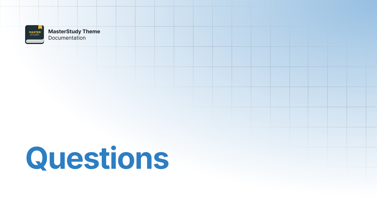 Questions | MasterStudy Theme Documentation | StylemixThemes Docs