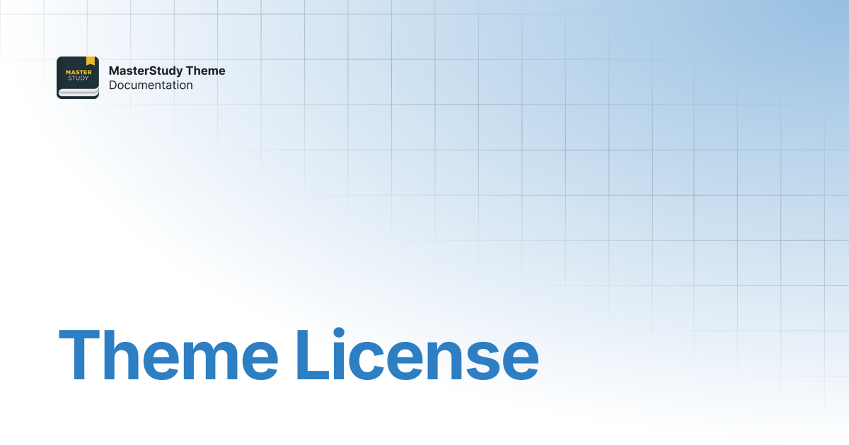 Theme License | MasterStudy Theme Documentation | StylemixThemes Docs