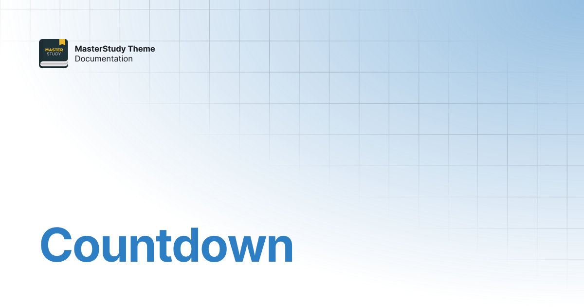 Countdown | MasterStudy Theme Documentation | StylemixThemes Docs