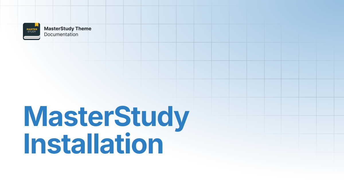 MasterStudy Installation | MasterStudy Theme Documentation ...