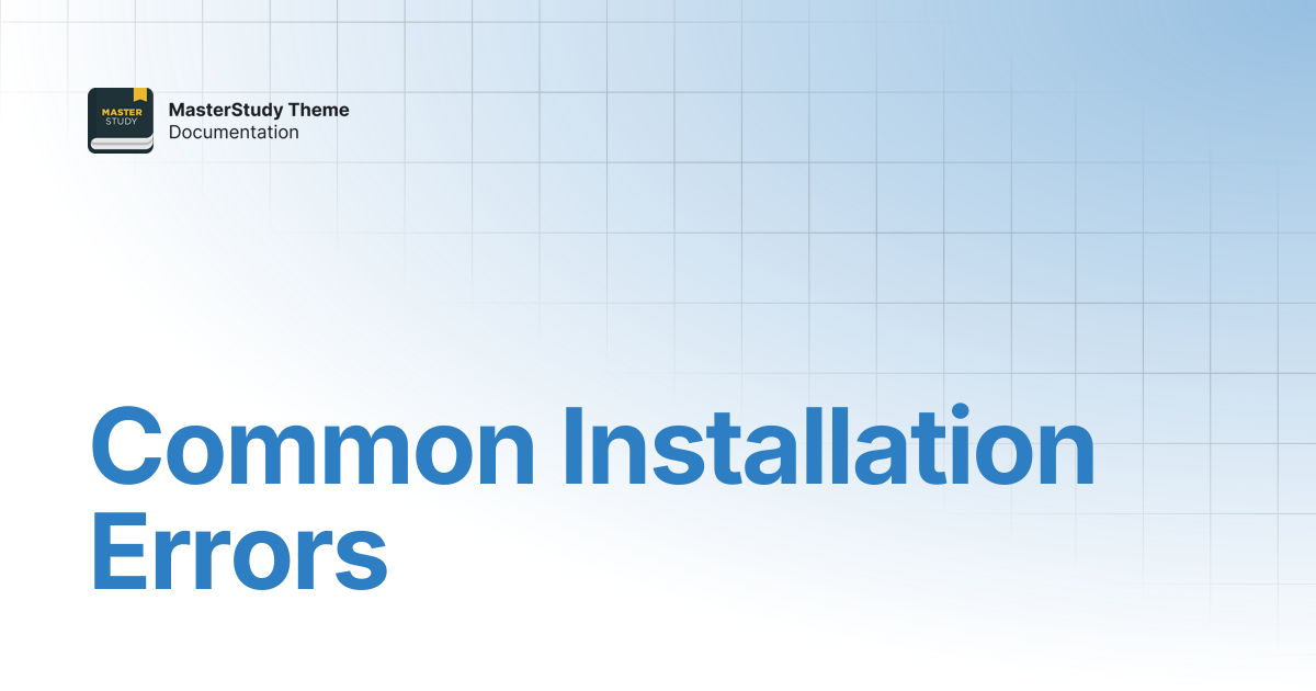 Common Installation Errors | MasterStudy Theme Documentation ...
