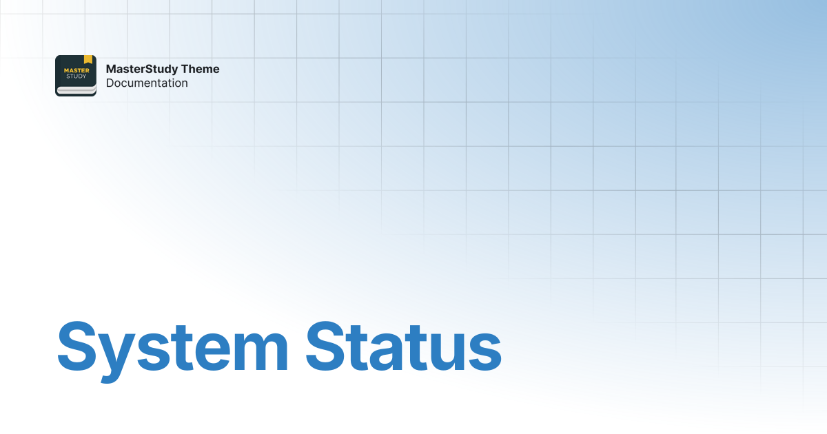 System Status | MasterStudy Theme Documentation | StylemixThemes Docs