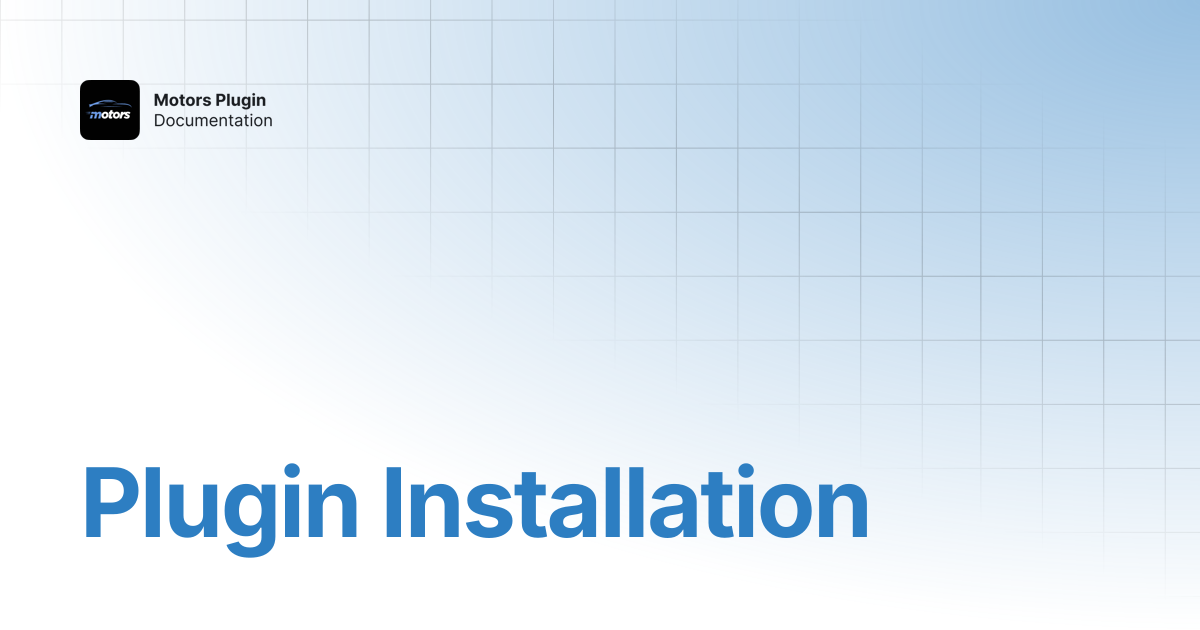 Plugin Installation | Motors – Car Dealer, Classifieds & Listing Plugin ...