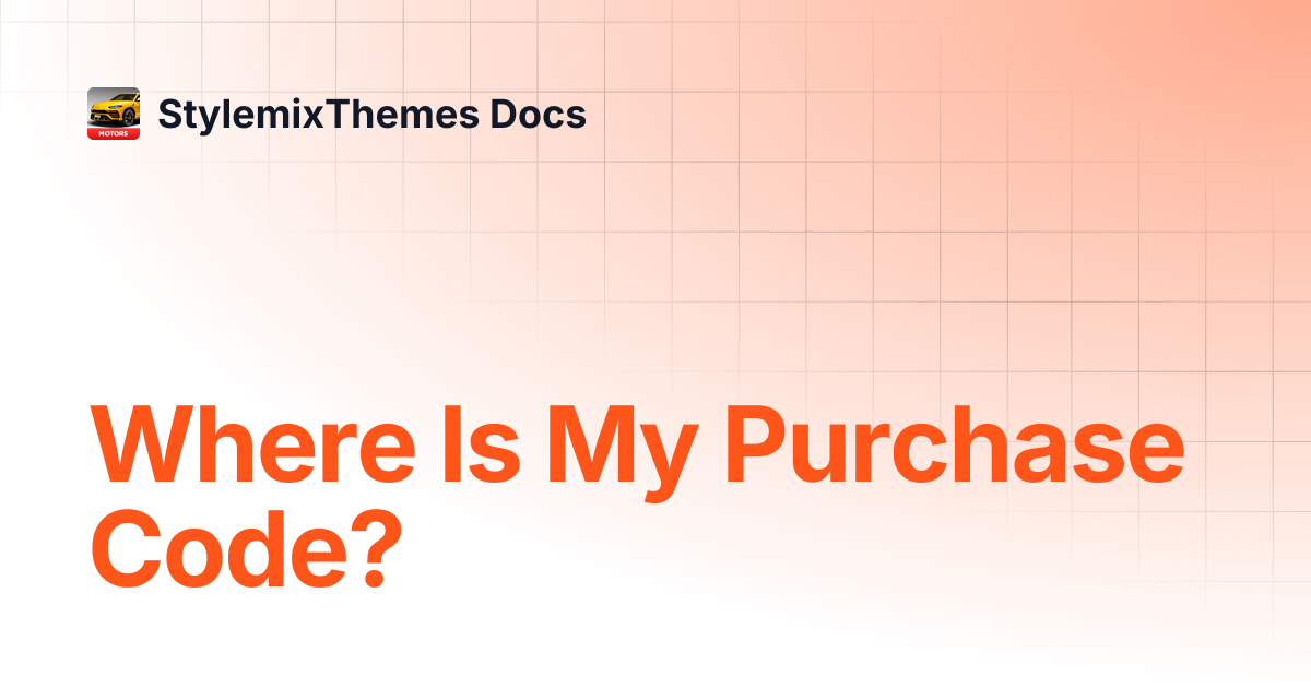 Where Is My Purchase Code? | Motors Theme Documentation ...