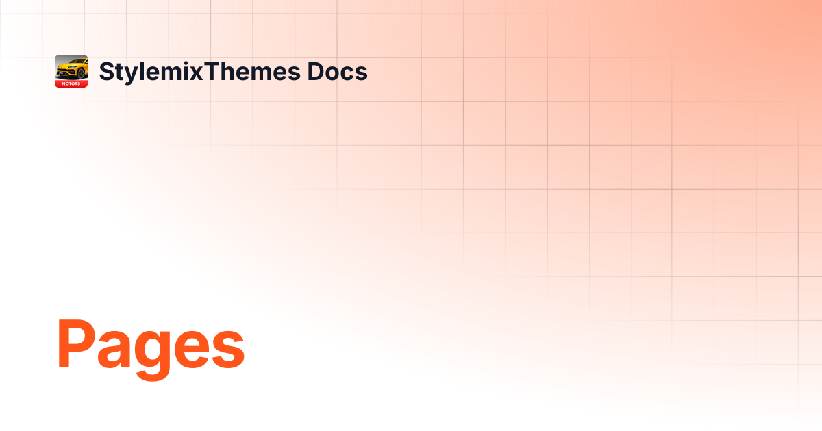 Pages | Motors Theme Documentation | StylemixThemes Docs