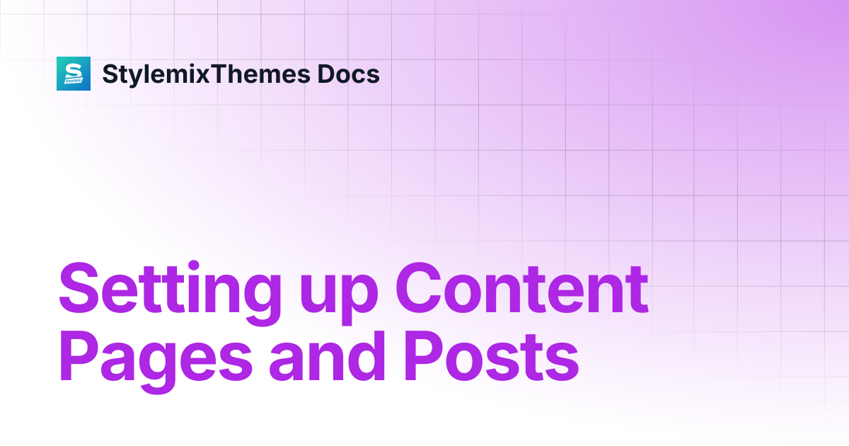 Setting up Content Pages and Posts | Smarty Theme Documentation ...