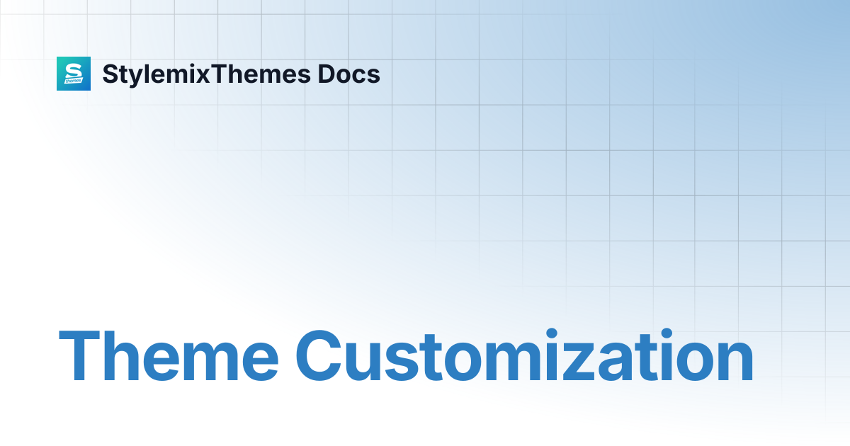Theme Customization | Transcargo Theme Documentation | StylemixThemes Docs